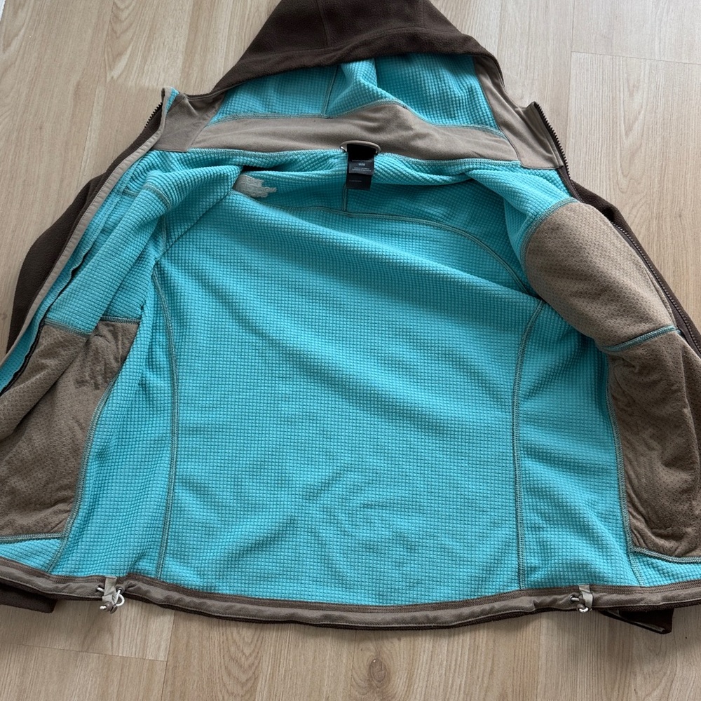 The North Face Brown and Teal Fleece Jacket - Picture 4 of 5